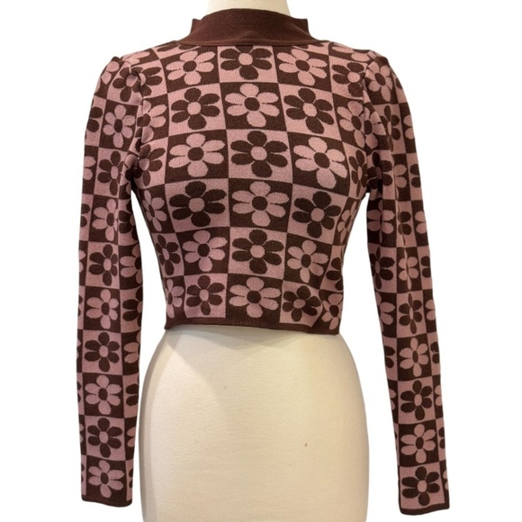 DREAMERS BY DEBUT Women's Backless Sweater Crop Top Size S/M - Picture 2 of 7